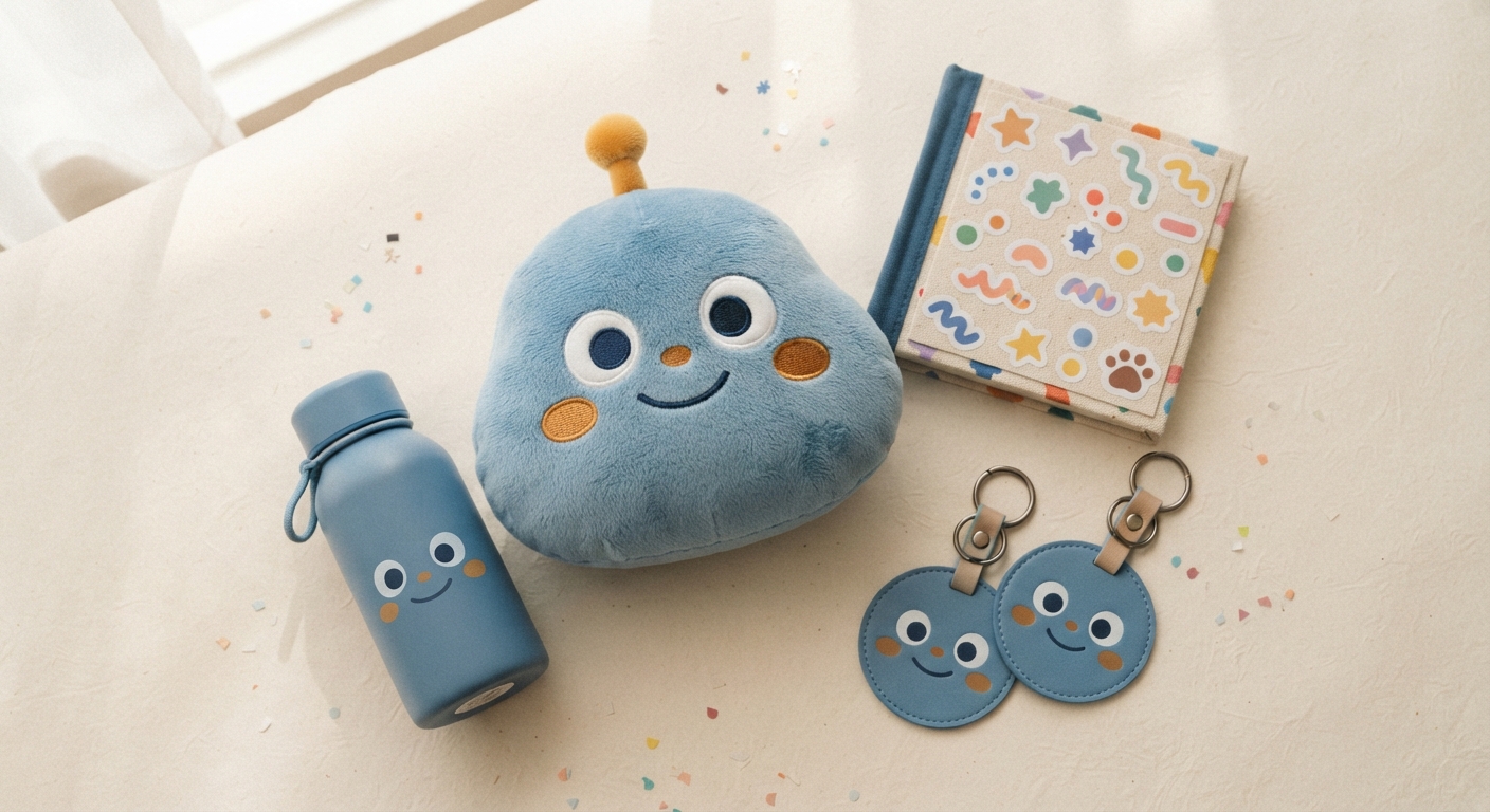 GuGu plush and goodies concept render
